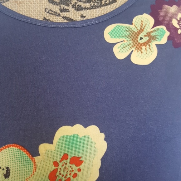 Lularoe Floral Blue Irma Top - Picture 3 of 6